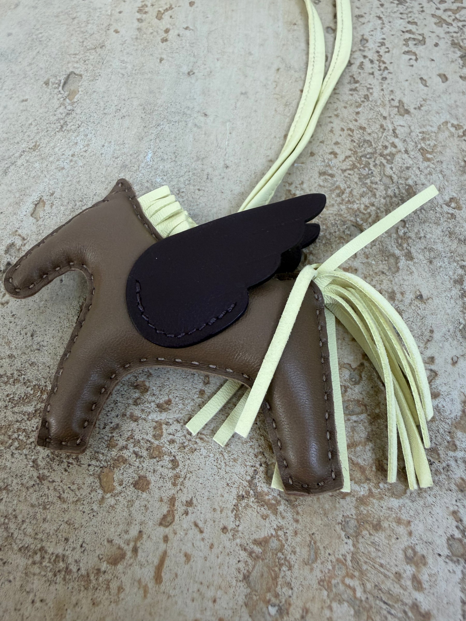 Hermès Etoupe, Jaune Milton and Rouge Sellier Rodeo Pegasus Charm