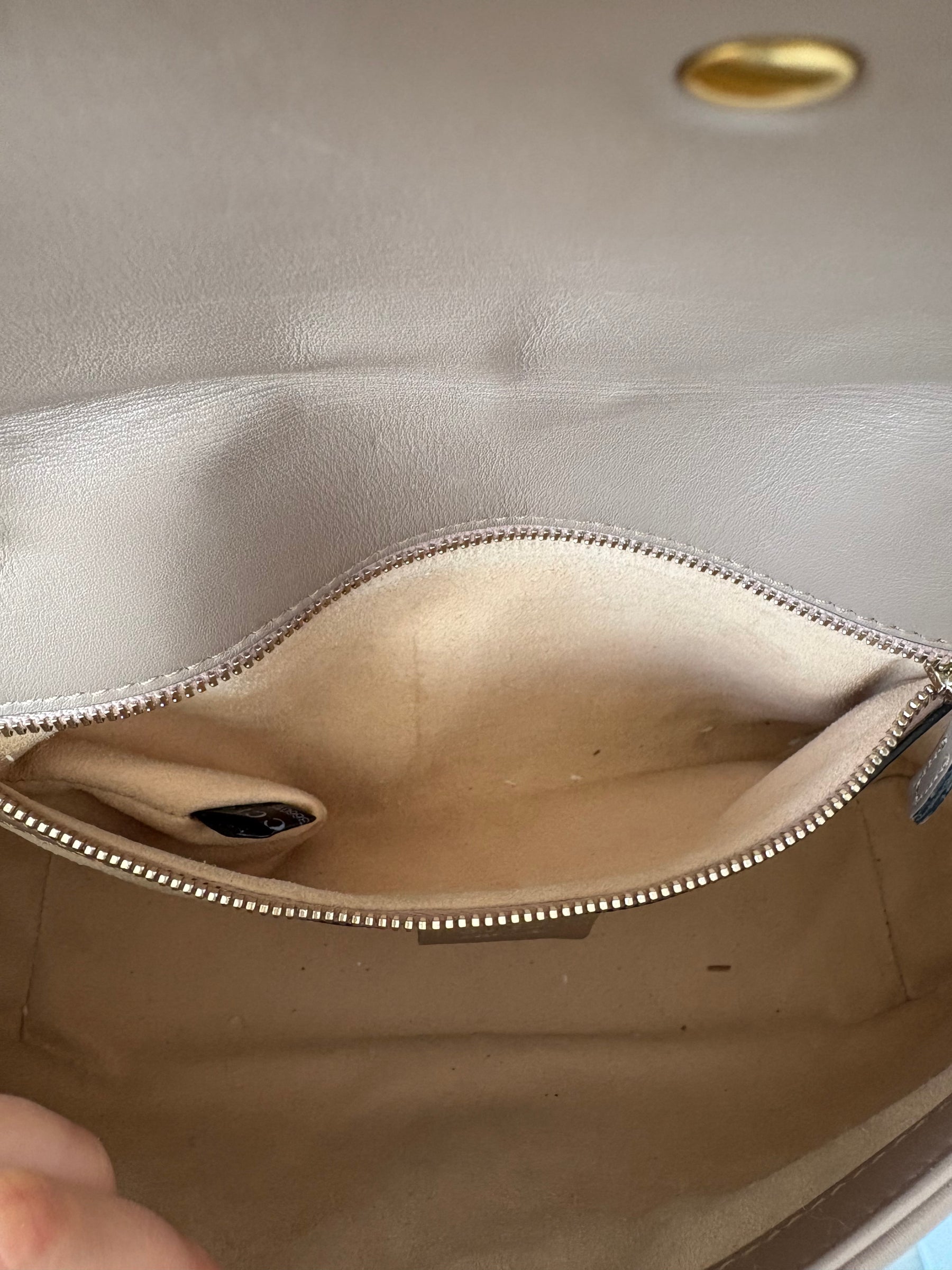 Gucci Dark Beige Quilted Leather Medium Marmont Shoulder Bag