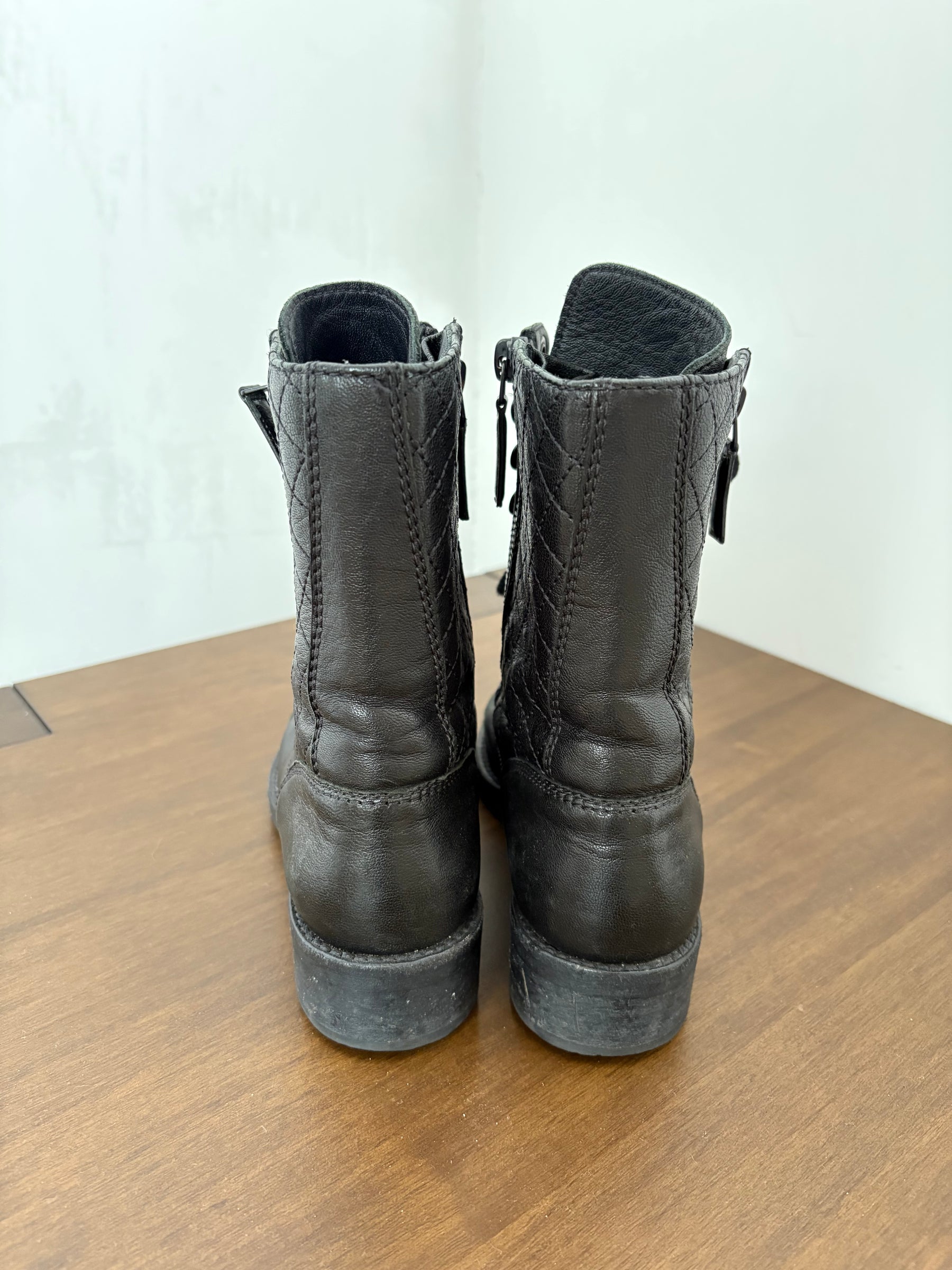 Chanel Black Quilted Leather Boots, 35