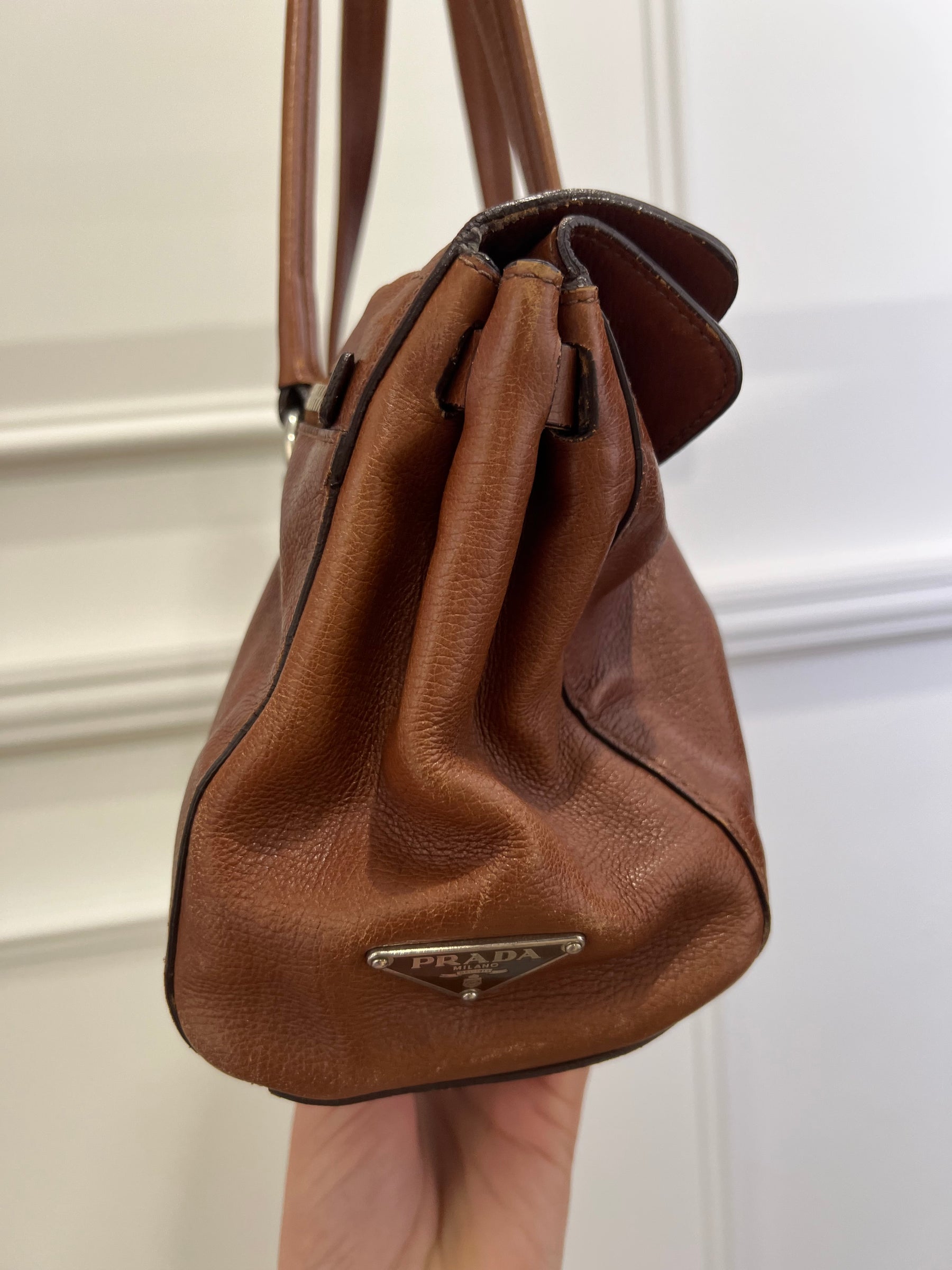 Prada Tan Leather "Easy" Shoulder Bag