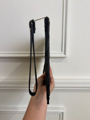 Bottega Veneta Black embossed Leather Wristlet Pouch