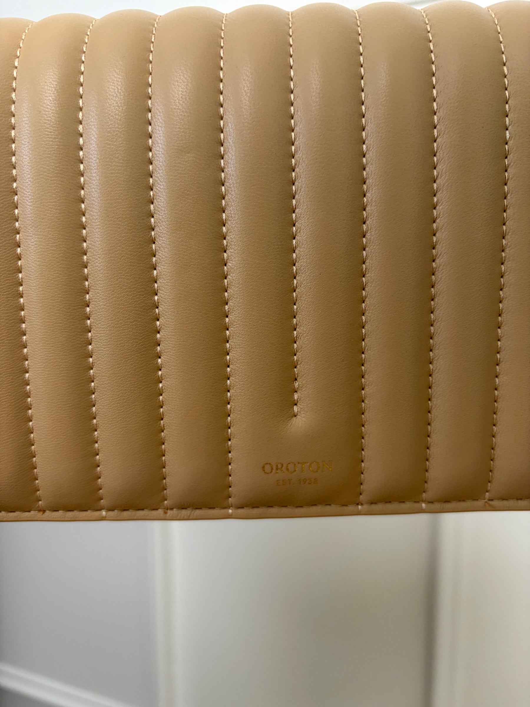 Oroton Beige Quilted leather Crossbody Bag