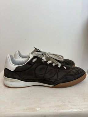 Chanel Quilted Suede Sneakers Dark Grey, 39.5
