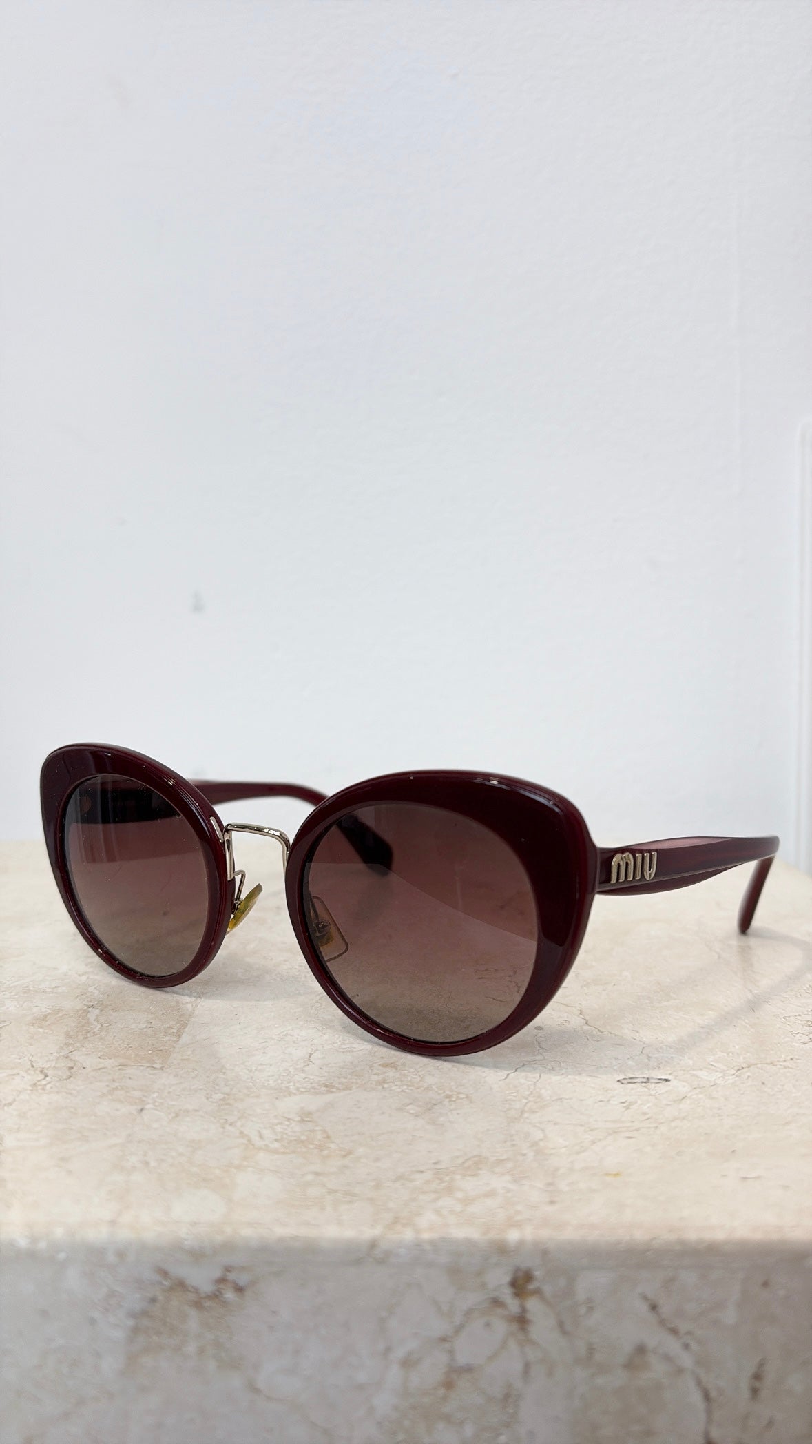 Miu Miu Burgundy Cat Eye Sunglasses
