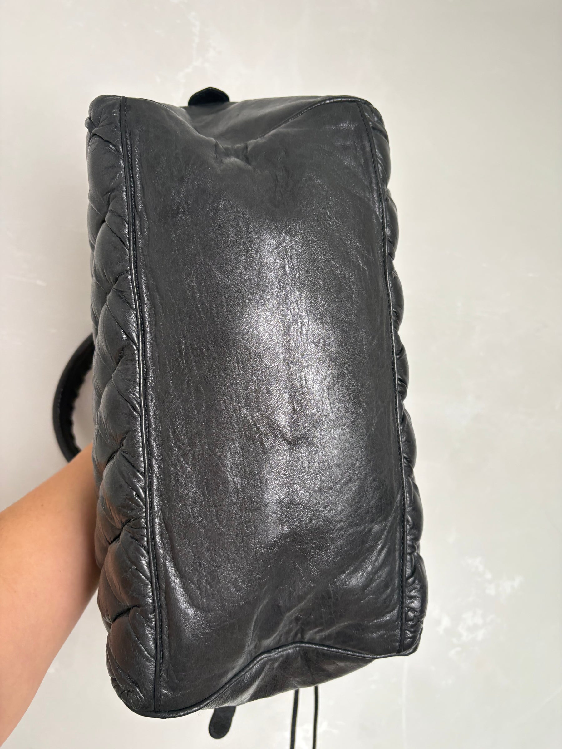 Balenciaga Plombe Quilted Chevre Leather Matelasse MM Bag