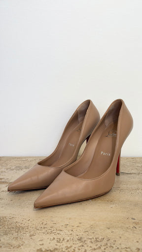 Christian Louboutin Blush Leather Miss Z 100 Pumps, 38.5