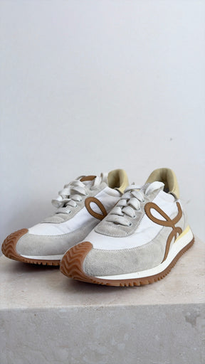Loewe White Tan and Yellow Flow Runners, 35