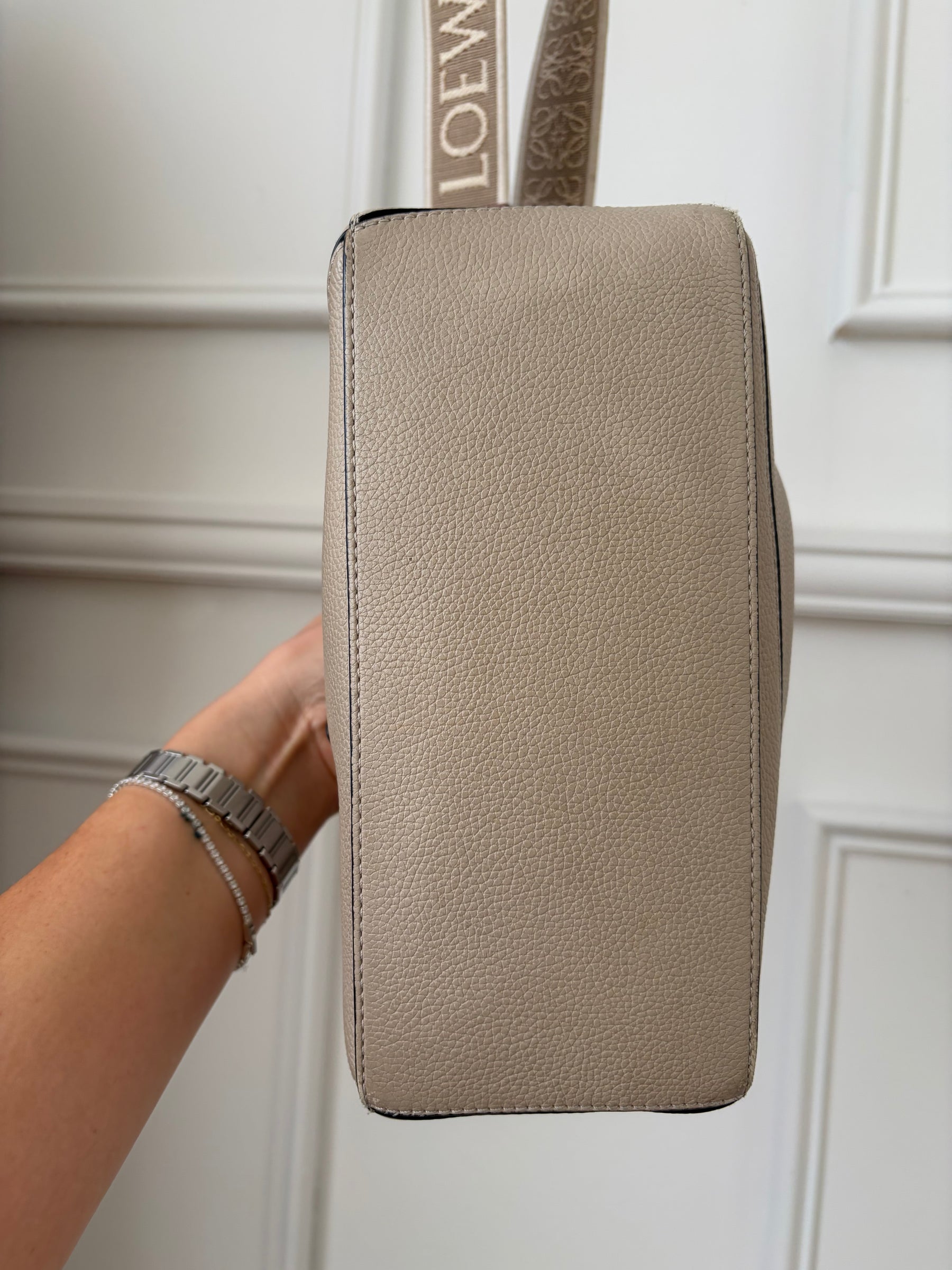Loewe Small Puzzle Bag In Light Taupe With Anagram Strap