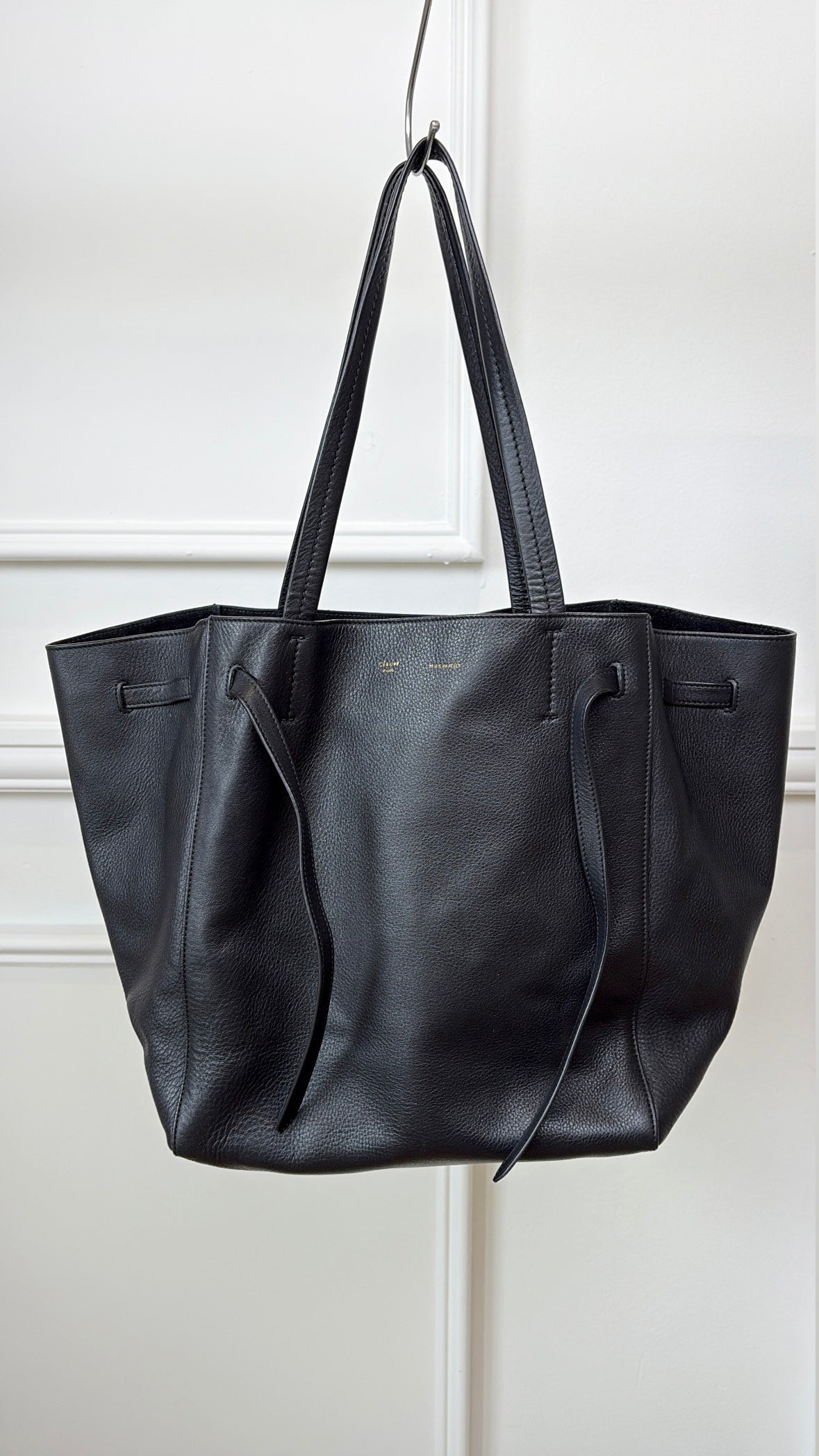 Celine Black Leather Cabas Phantom Tote