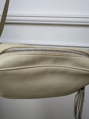 Saint Laurent Cream Leather Lou Camera Tassel Bag