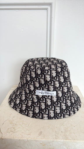 DIOR Black and Oblique Nylon Reversible Bucket Hat