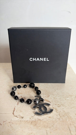 Chanel Beaded CC Bracelet In Black