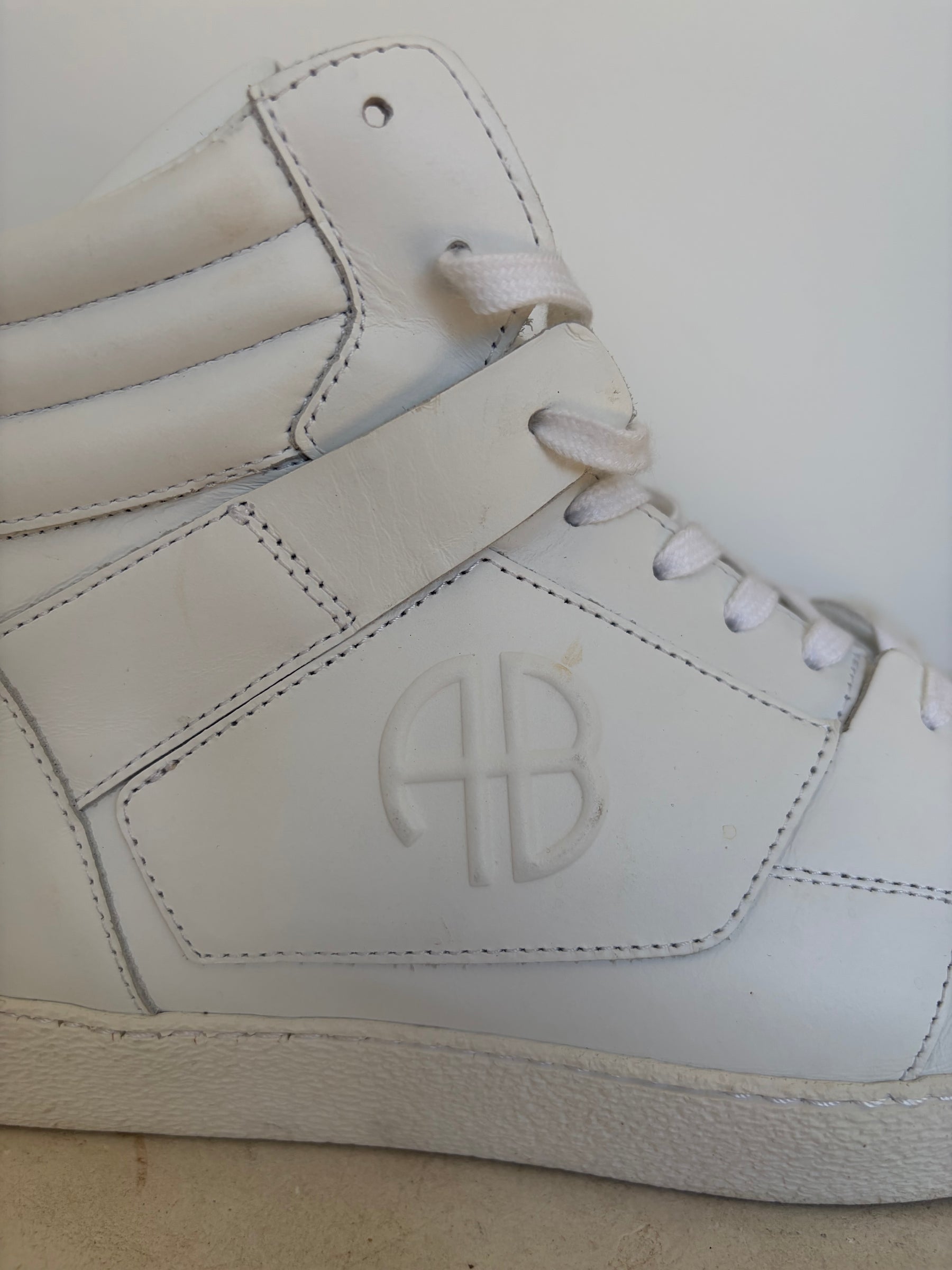 Anine Bing White High Top Sneakers, 40