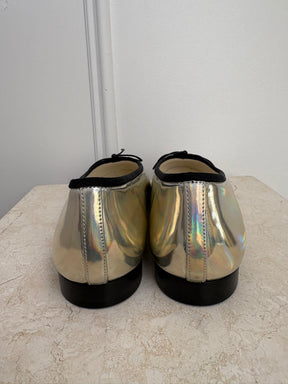 Chanel Ballet Flats Silver & Black Bicolor, 38C