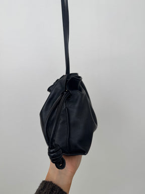 Loewe Black Leather Small Flamenco Pouch Bag