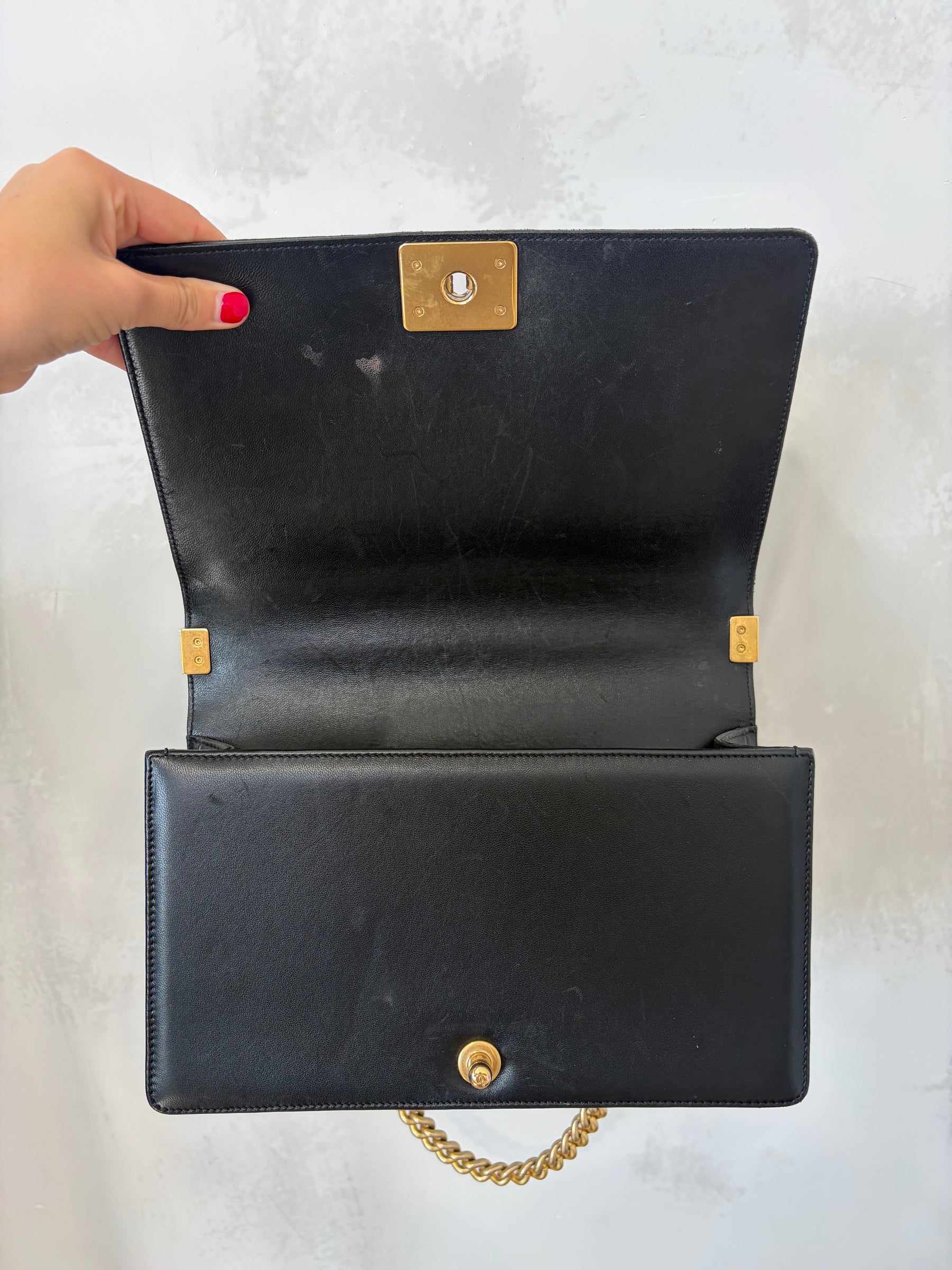 Chanel Black Leather 'New Medium' Boy Bag