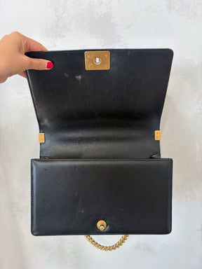 Chanel Black Leather 'New Medium' Boy Bag