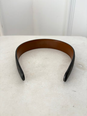Celine Black Triomphe Logo Headband