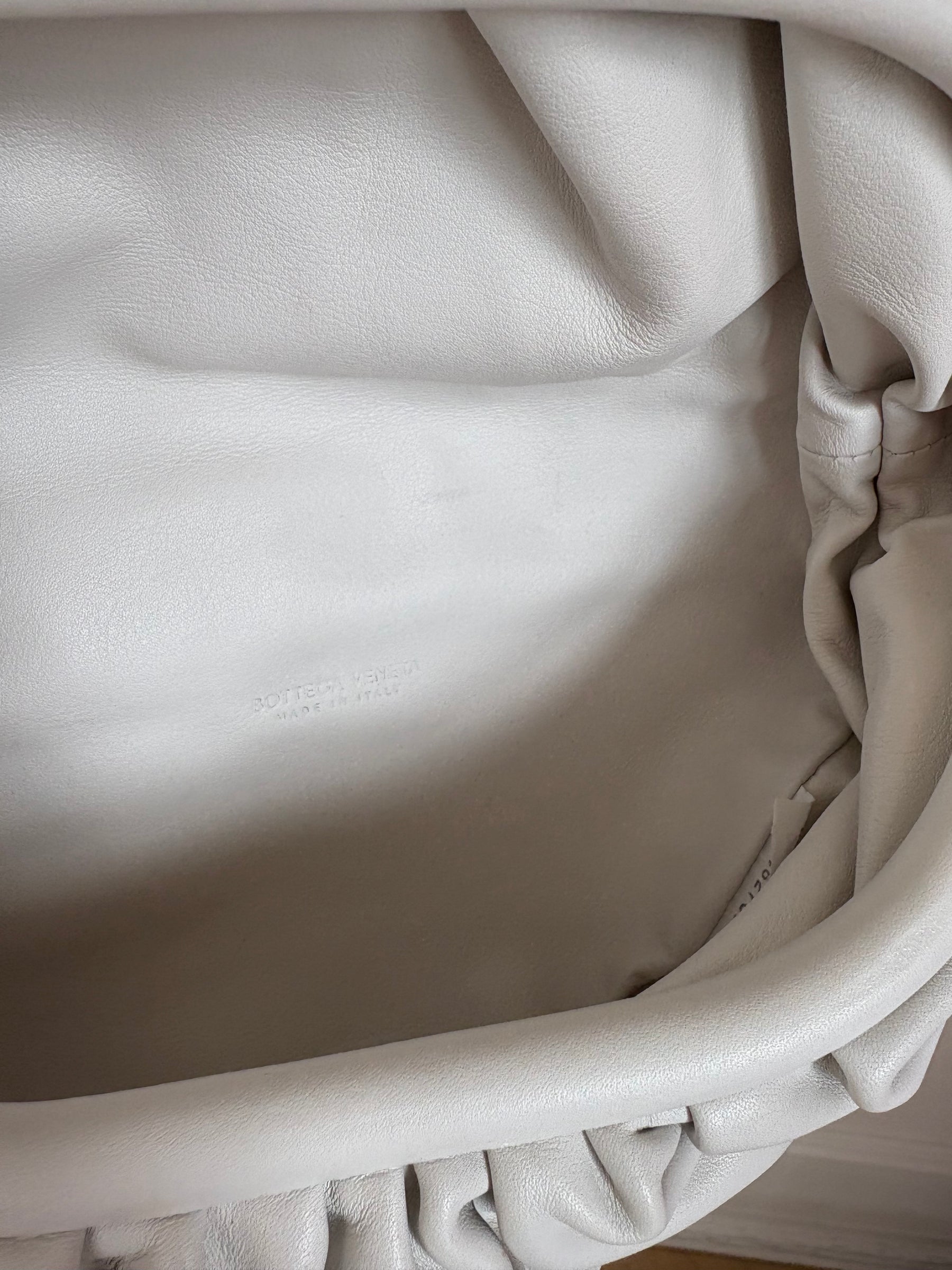 Bottega Veneta Chalk Leather Chain Pouch Belt Bag