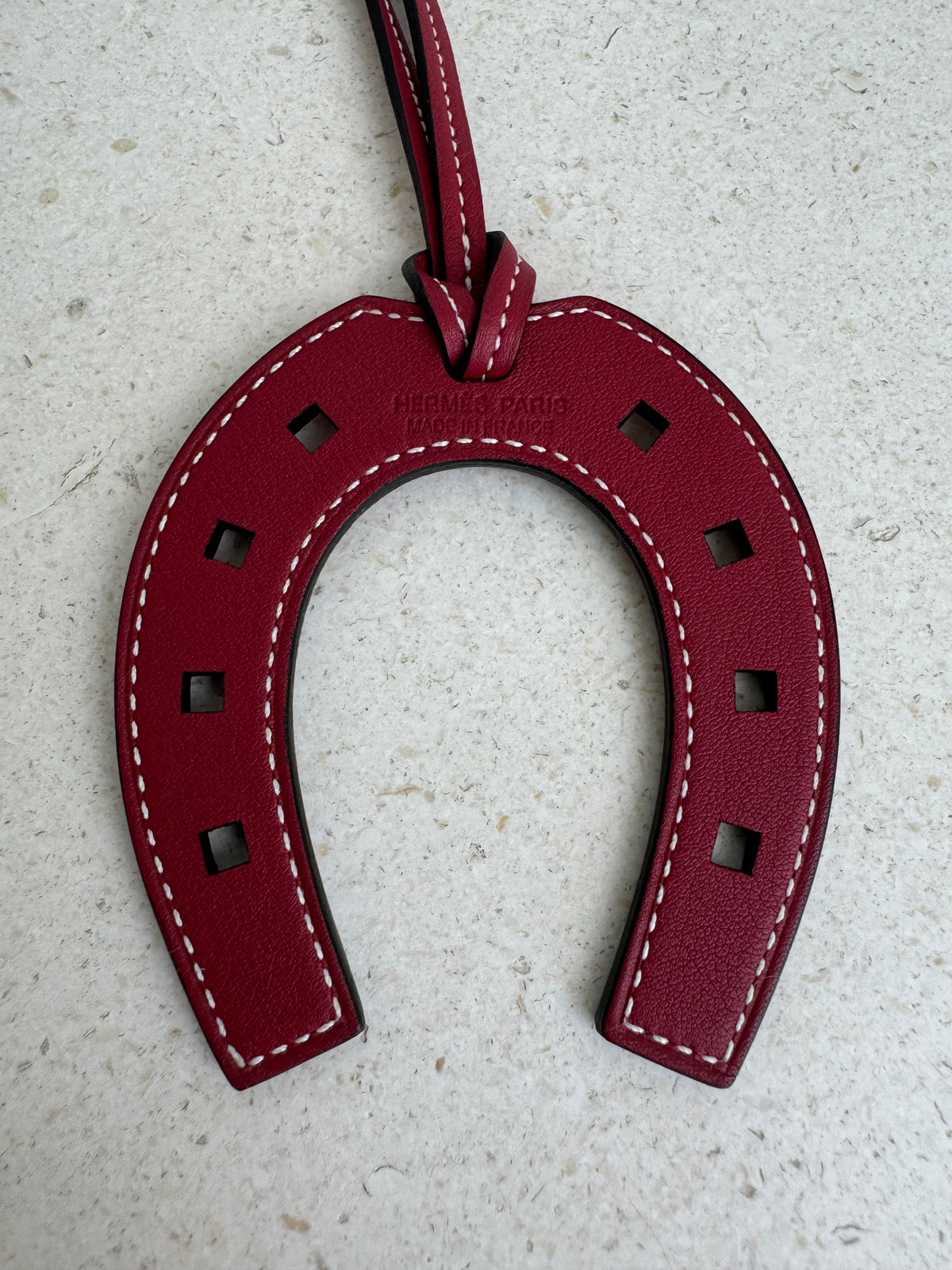 Hermès Rose Grenat Horseshoe Bag Charm
