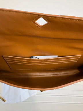 Bottega Veneta Tan Intrecciato Leather Andiamo Clutch