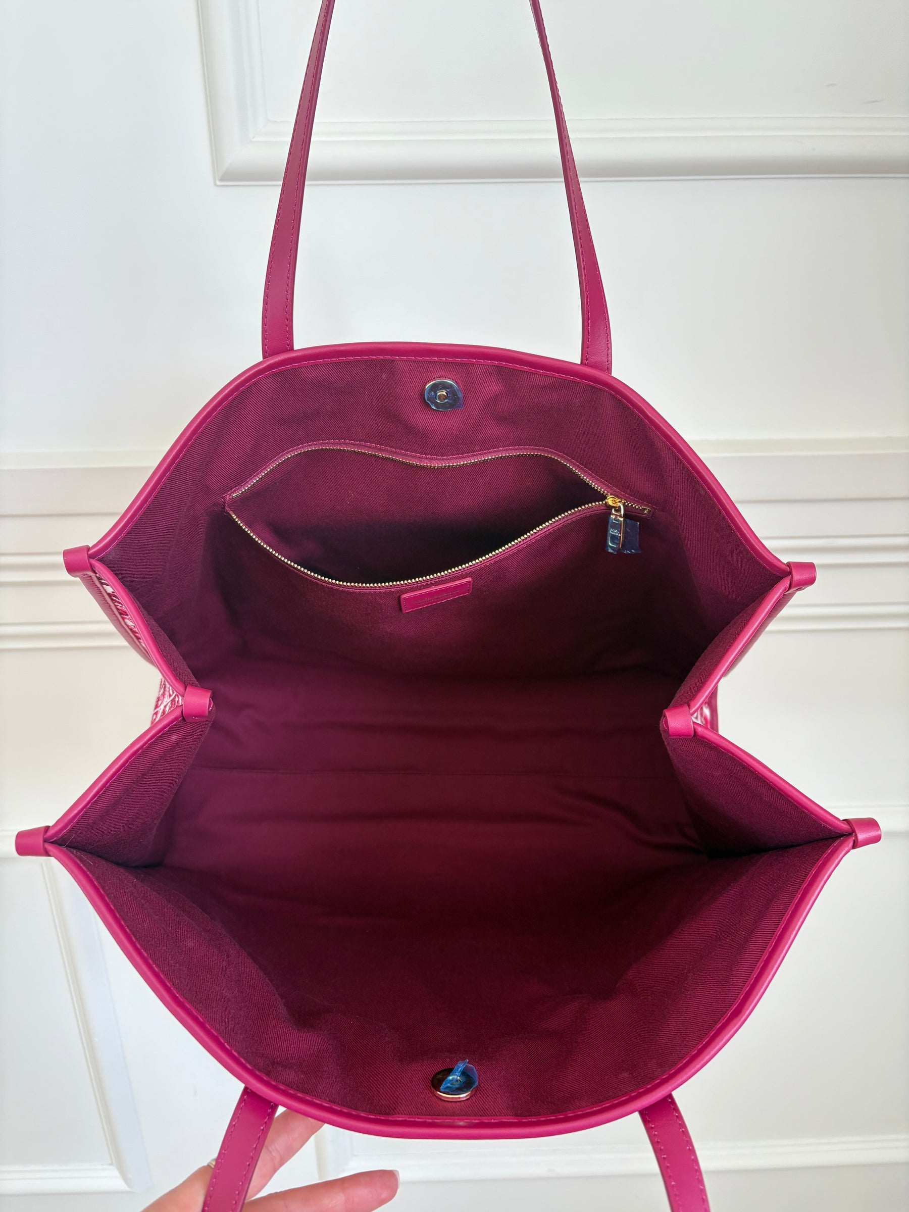 Dolce & Gabbana Canvas And Leather Floral Printed Tote Magenta, OS