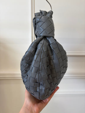 Bottega Veneta Grey Intrecciato Leather Teen Jodie Bag