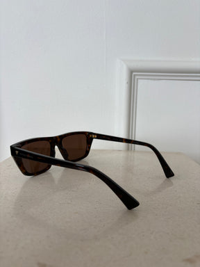 Bottega Veneta Tortoiseshell Flat Top Sunglasses