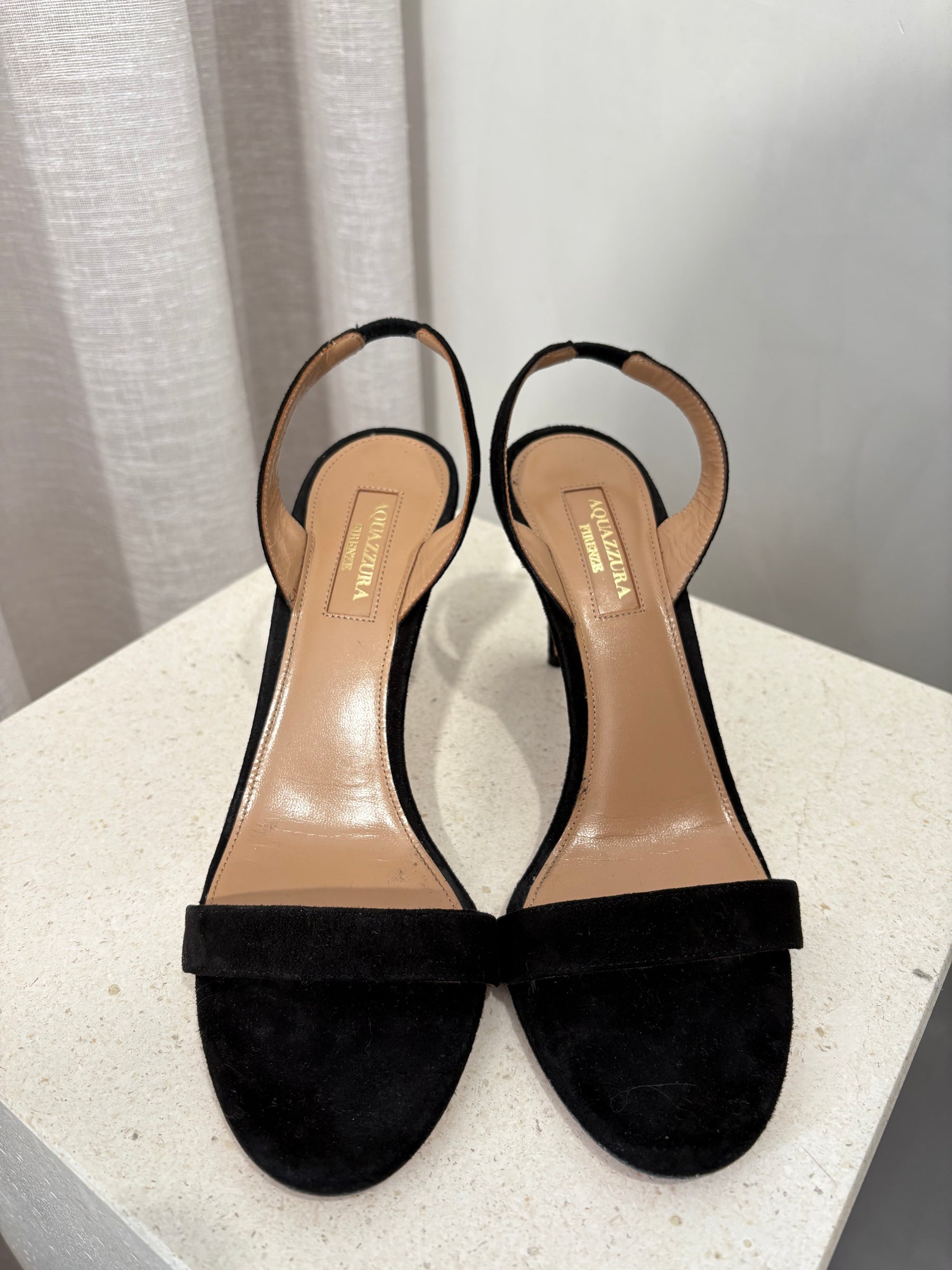 Aquazzura Suede Slingback Pumps, 36.5
