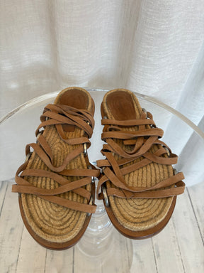 Alexander Wang Tan Suede Espadrille lace Up Sandals, 39