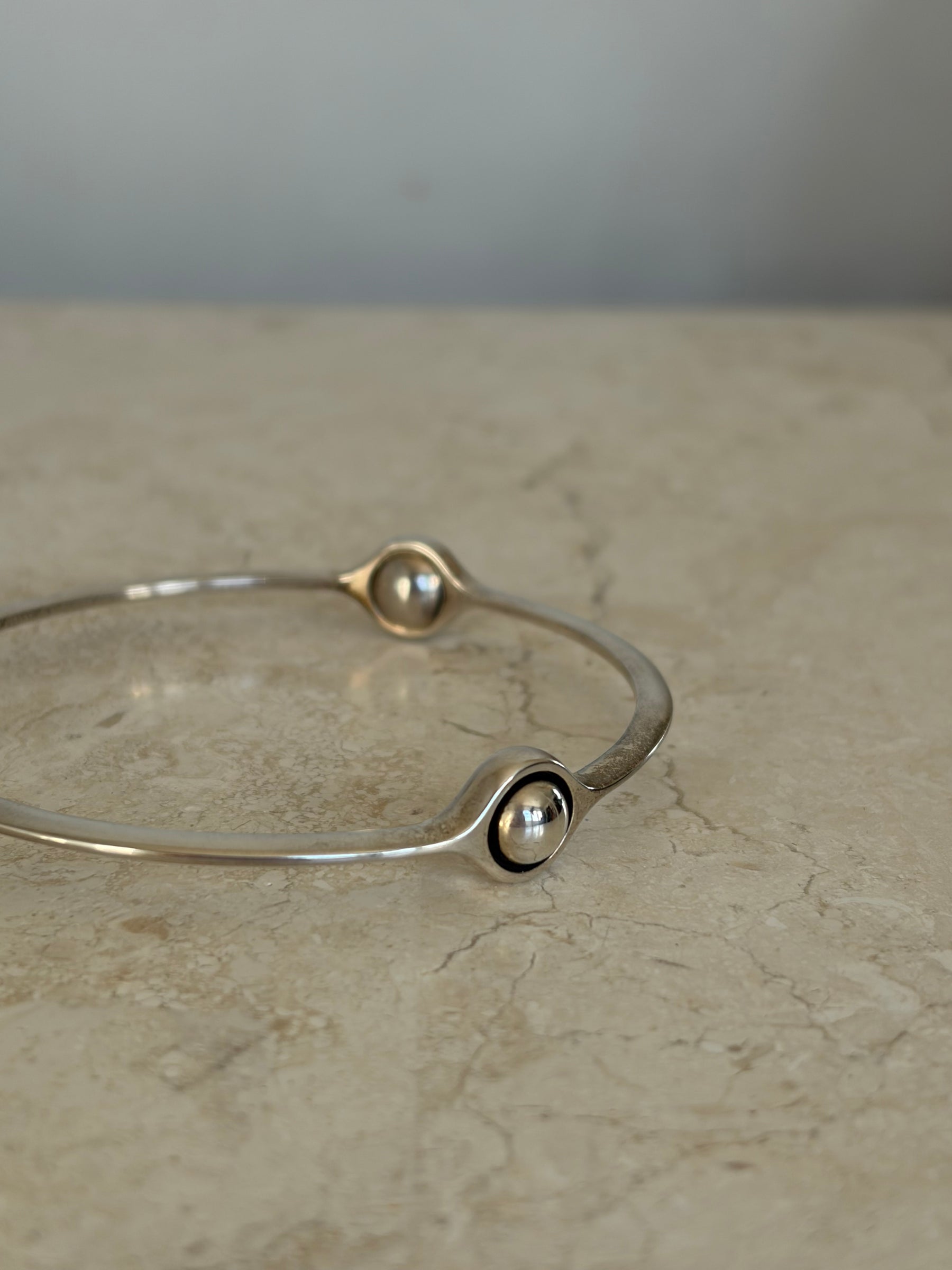 Georg Jensen Sterling Silver Sphere Bangle, M