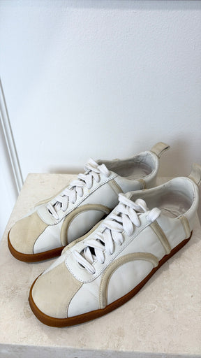 Totême White and Beige Logo Sneakers, 37