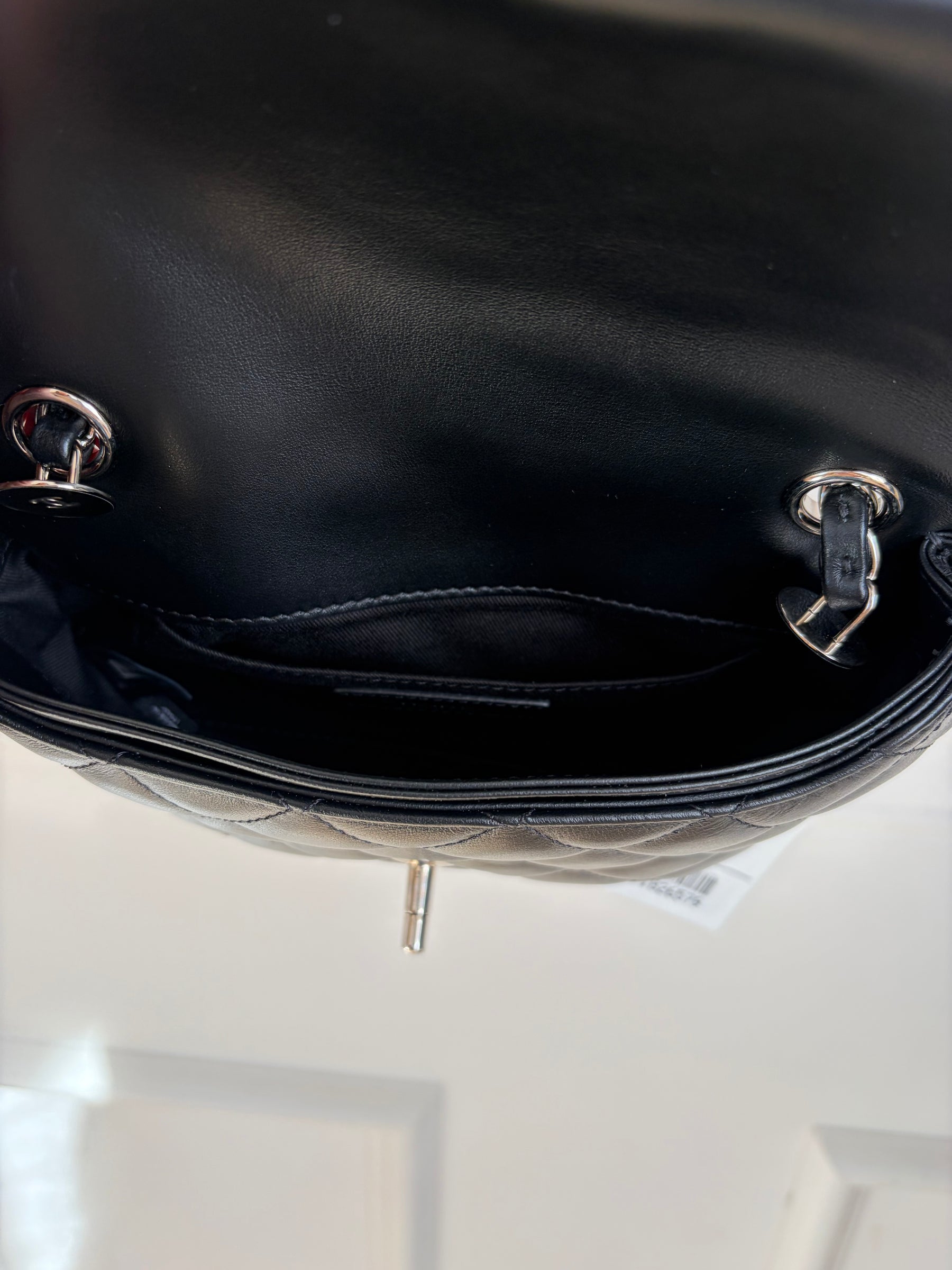 Chanel Uniform Black Lambskin Leather Waist Bag