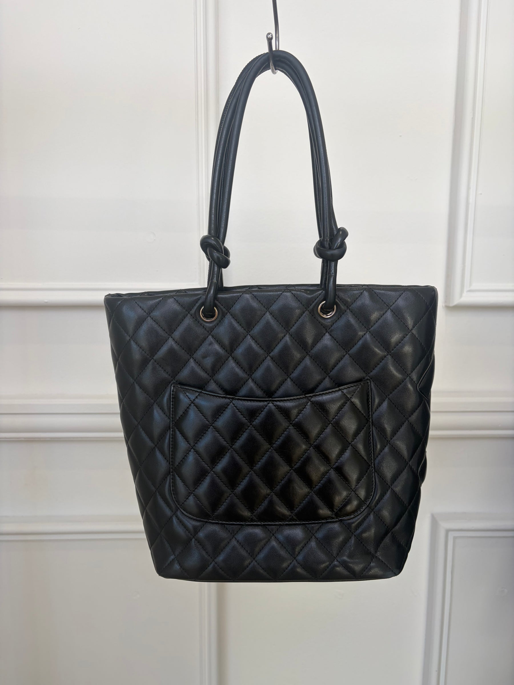 Chanel Black Quilted Leather Cambon Tote