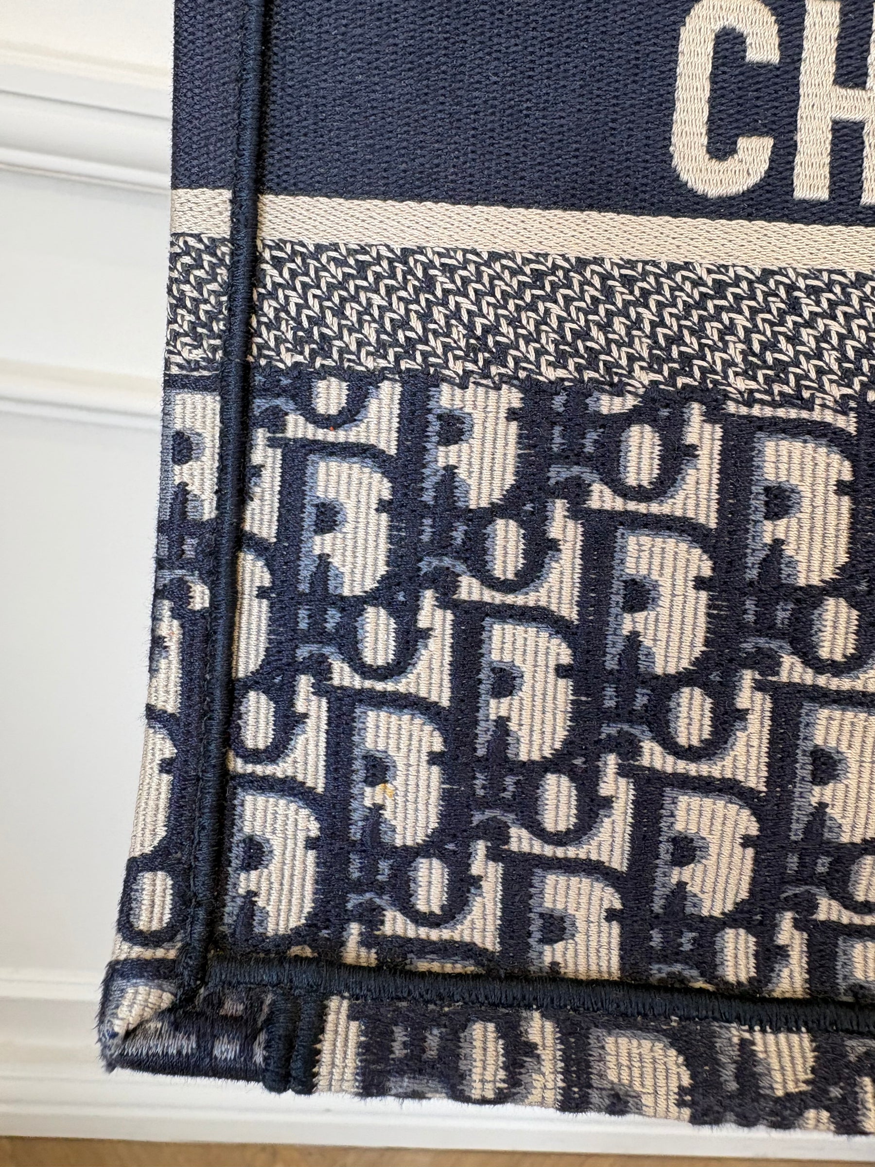 Dior Navy Oblique Canvas Medium Book Tote