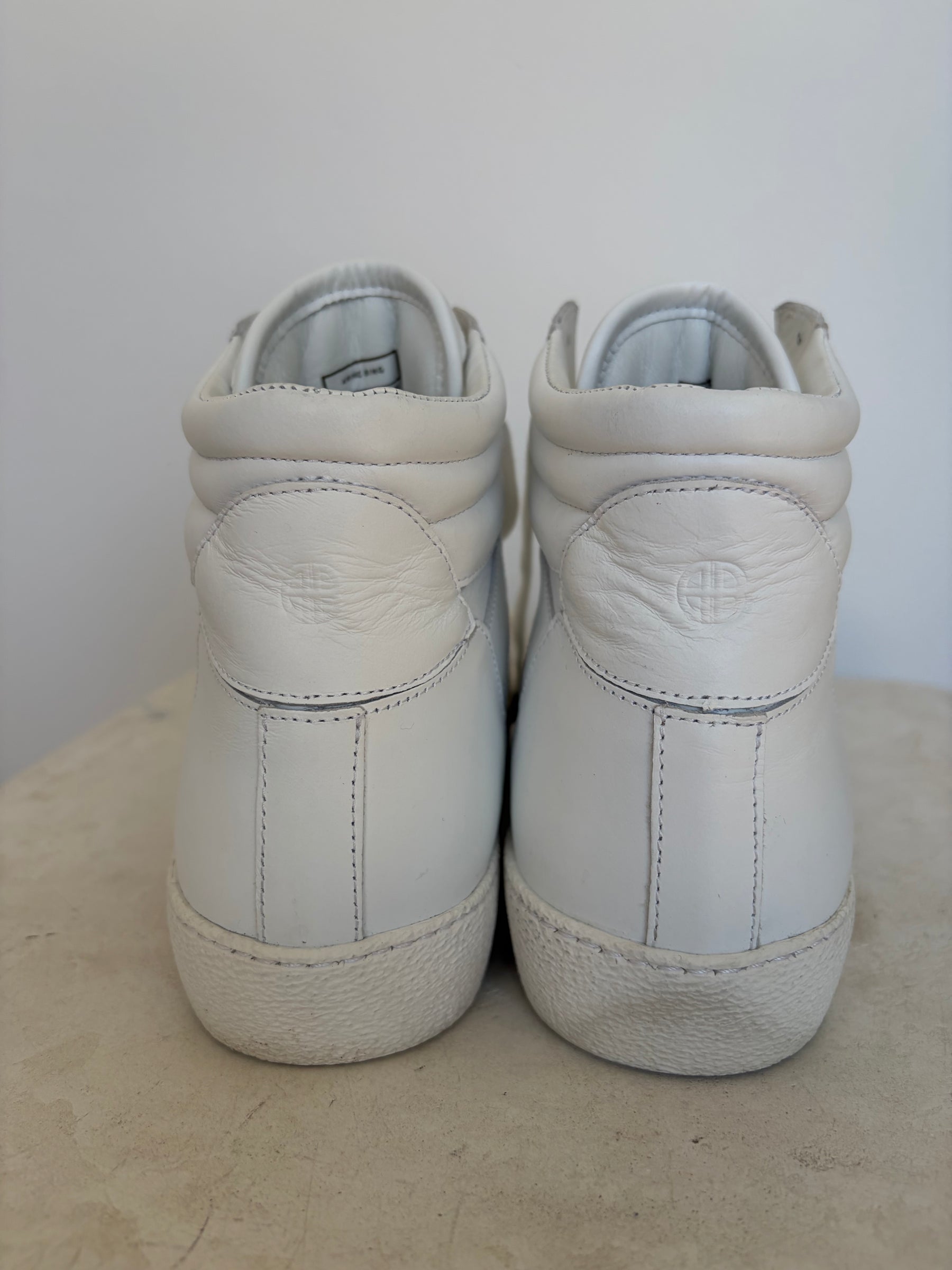 Anine Bing White High Top Sneakers, 40