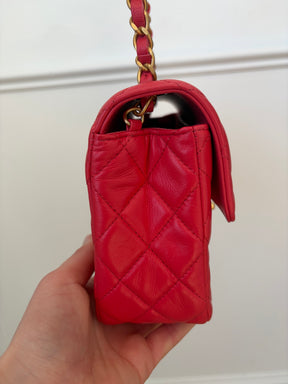 Chanel Coral Lambskin Leather Casino Chips Mini Flap