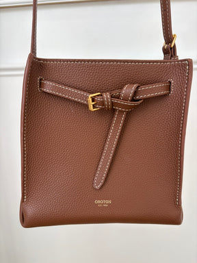 Oroton Tan Leather Bucket Bag