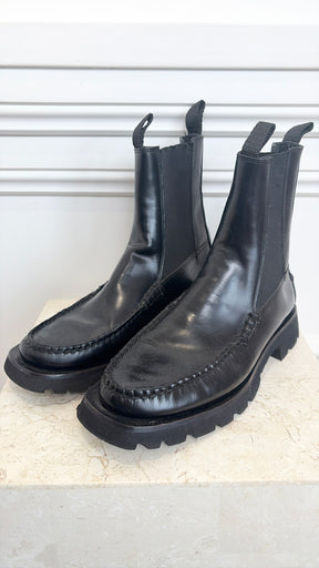 Hereu Black Leather Chelsea Boots, 39