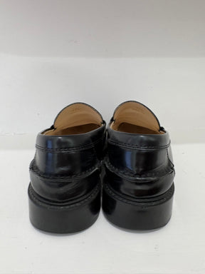 Tod's Black Leather Logo Loafers, 37.5