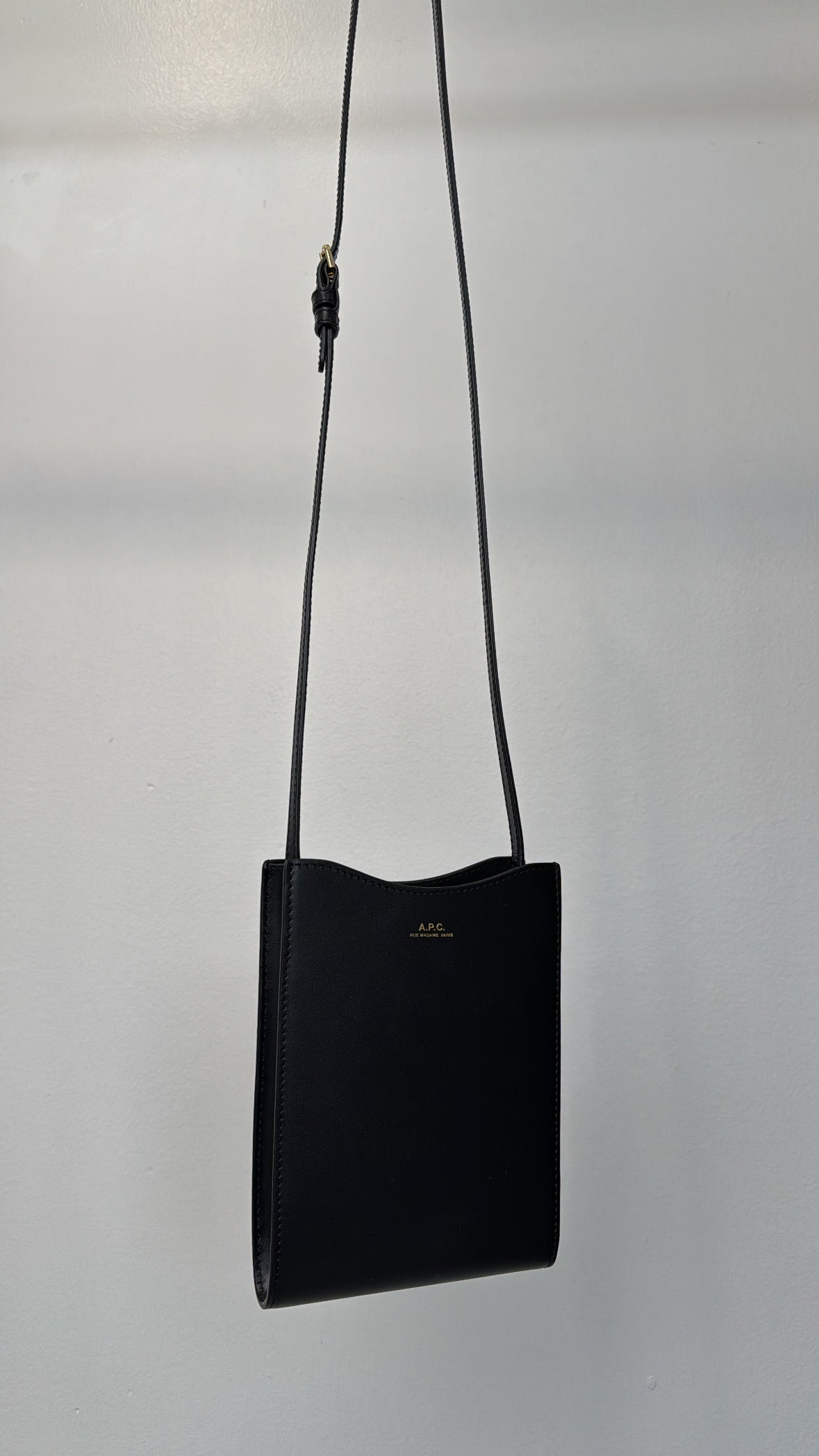 A.P.C. Black Leather Jamie Pouch Bag