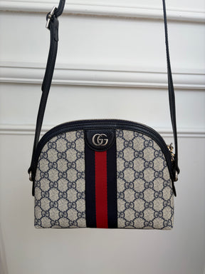 Gucci Navy Monogram Domed Ophidia Bag