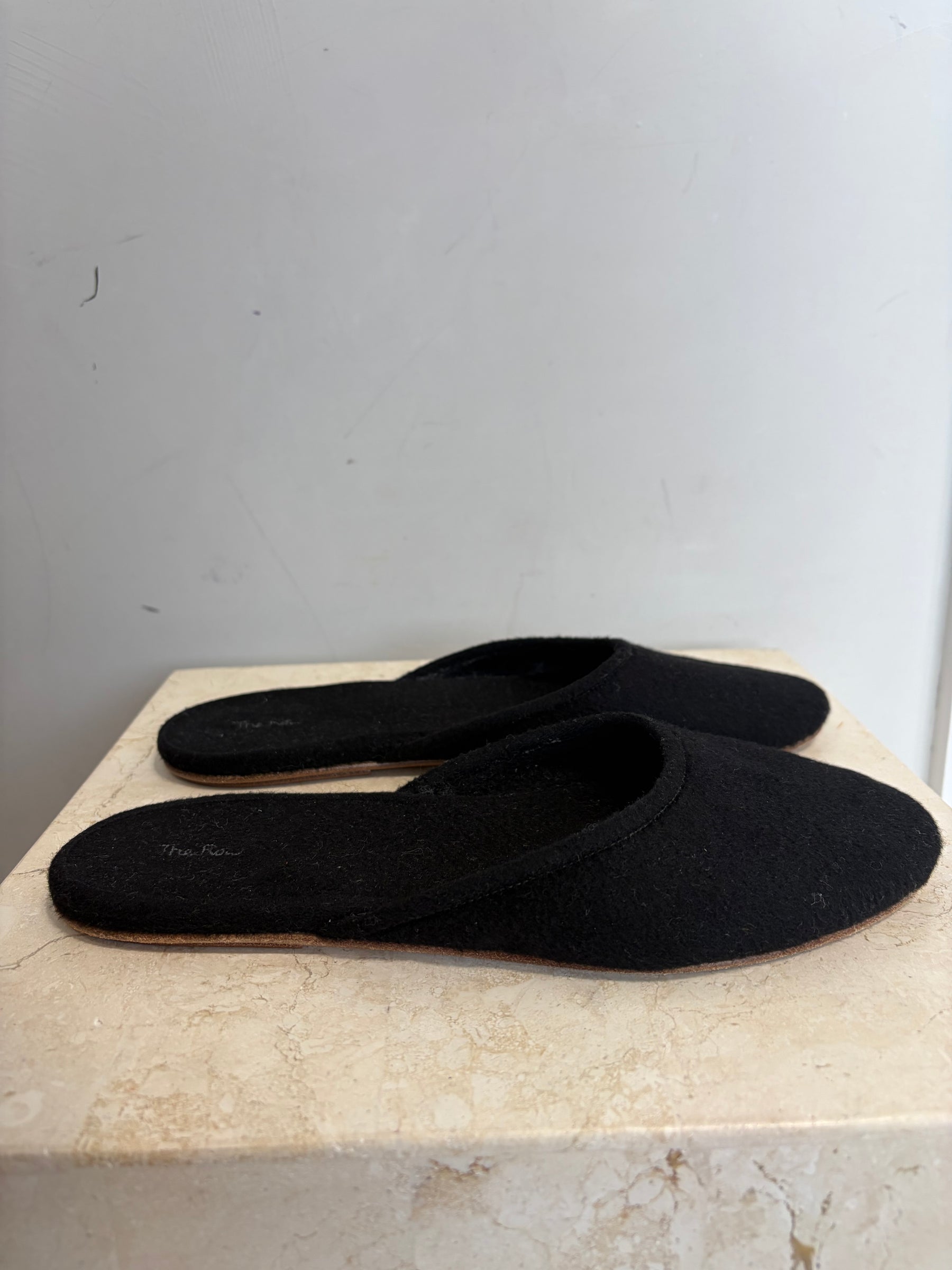 The Row Black Cashmere Slipper, 38