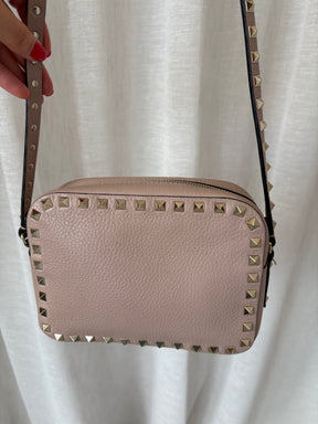 Valentino Garavani Dark Beige Rockstud Camera Bag
