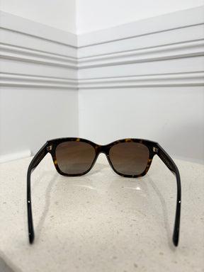 Chanel Tortoiseshell Logo Wayfarer Sunglasses