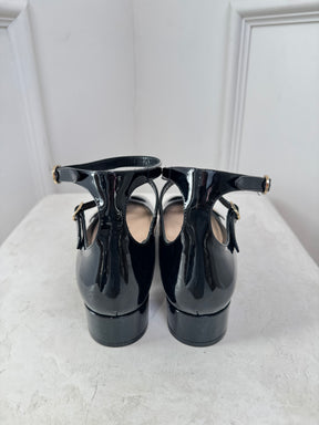 Dior Black Patent Leather Ankle Strap Mary Jane, 38