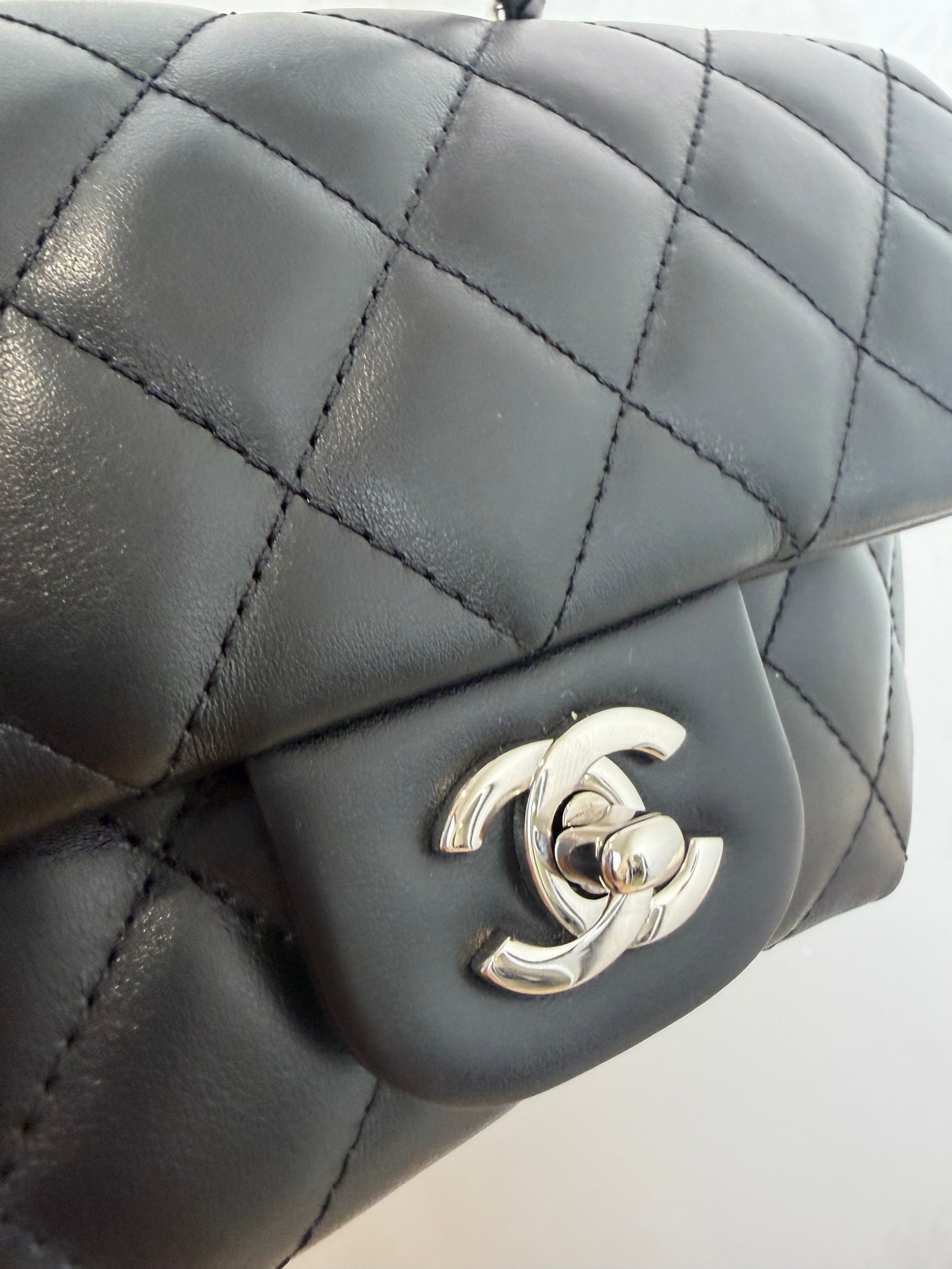 Chanel Unifrom Black Lambskin Leather Waist Bag