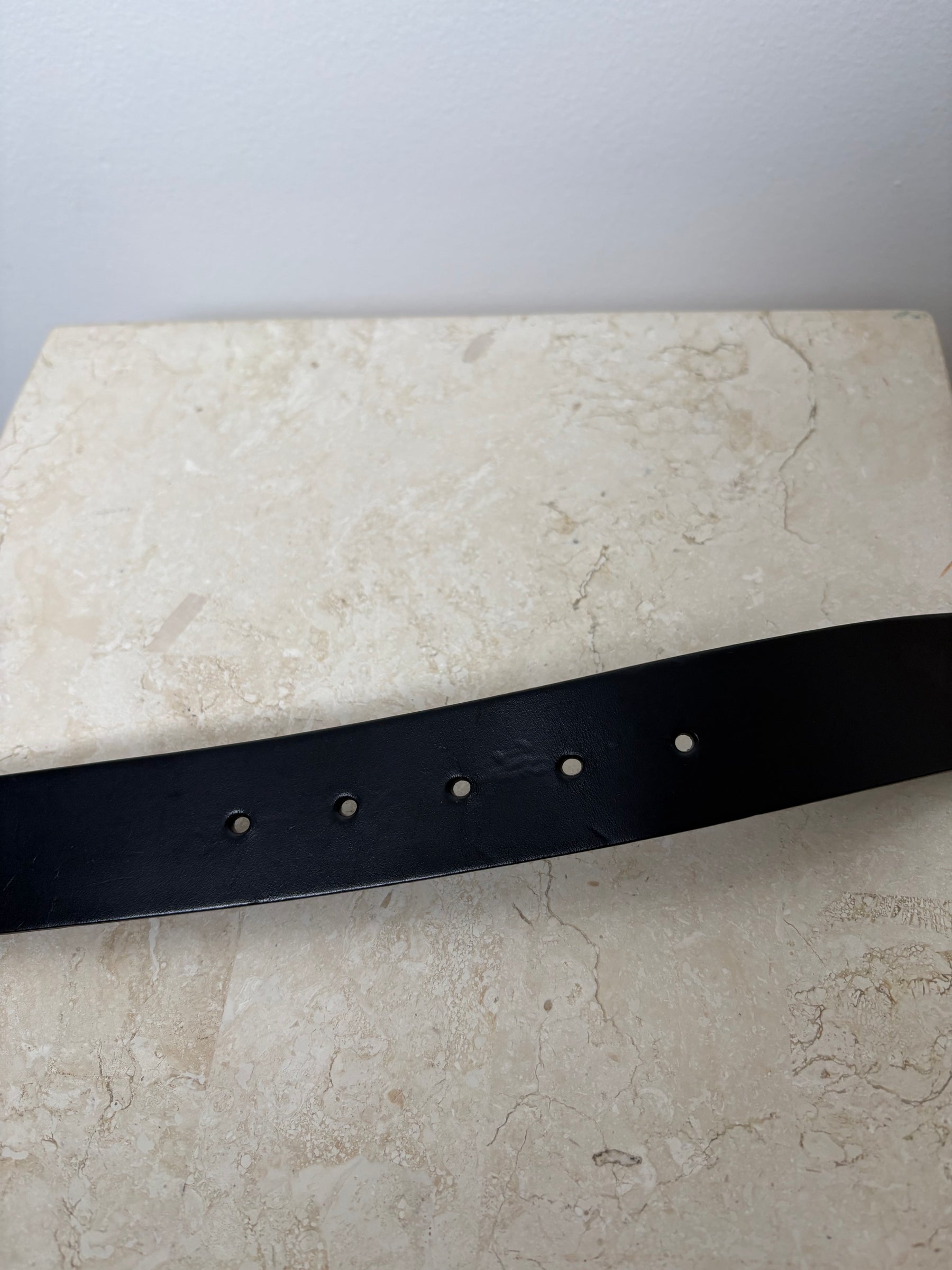 Gucci Dark Navy Leather Blondie Belt, 95
