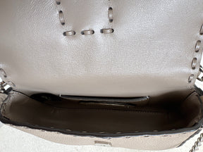 Fendi Dove Grey Calf Leather Baguette Bag