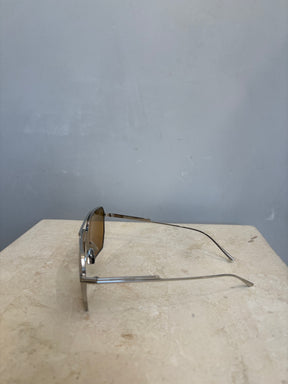 Bottega Veneta Silver Aviator Sunglasses